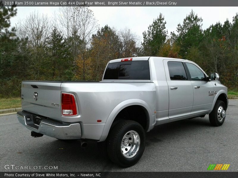 Bright Silver Metallic / Black/Diesel Gray 2018 Ram 3500 Laramie Mega Cab 4x4 Dual Rear Wheel