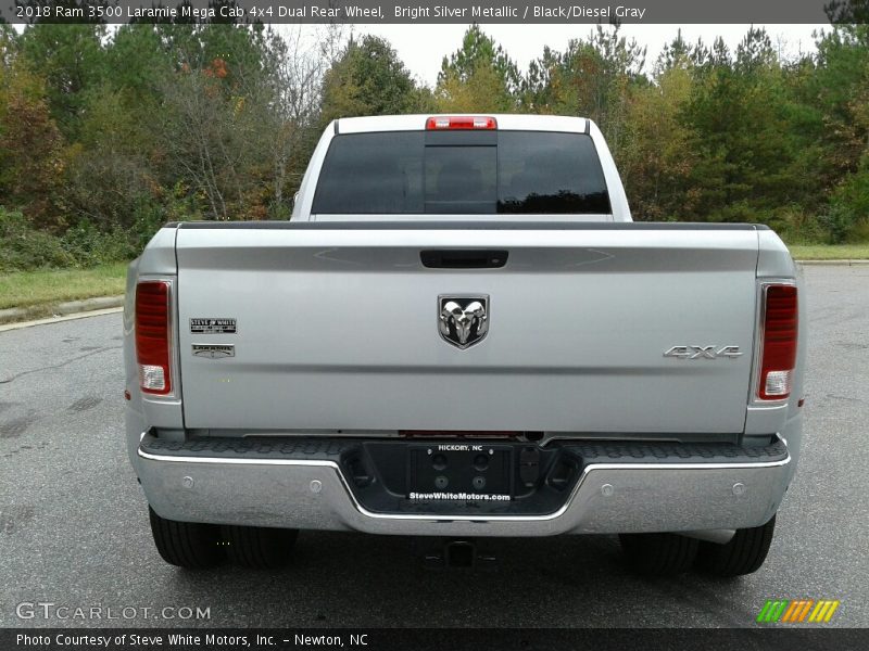 Bright Silver Metallic / Black/Diesel Gray 2018 Ram 3500 Laramie Mega Cab 4x4 Dual Rear Wheel