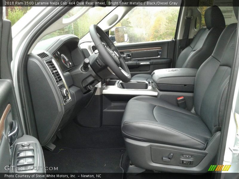 Bright Silver Metallic / Black/Diesel Gray 2018 Ram 3500 Laramie Mega Cab 4x4 Dual Rear Wheel