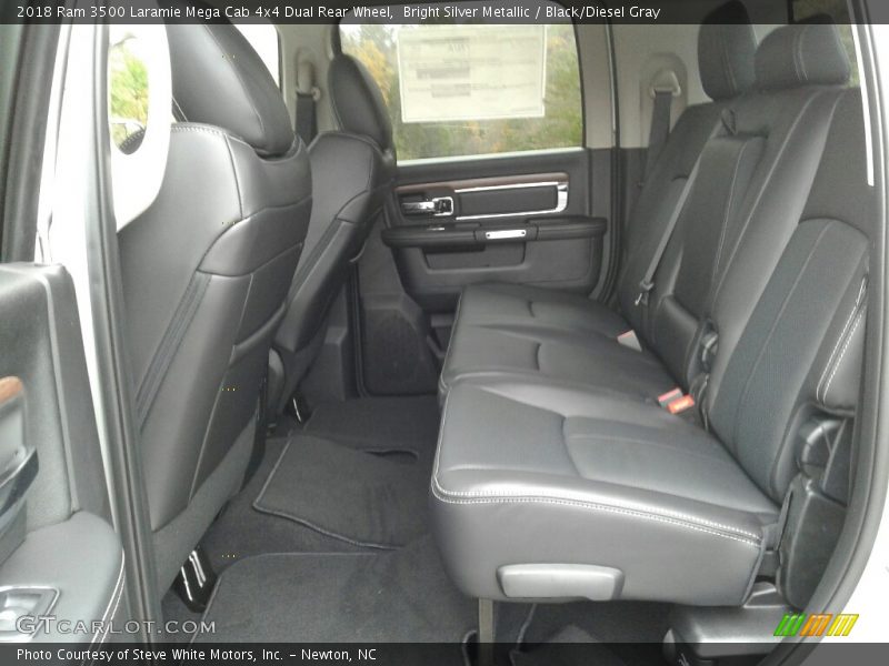 Bright Silver Metallic / Black/Diesel Gray 2018 Ram 3500 Laramie Mega Cab 4x4 Dual Rear Wheel