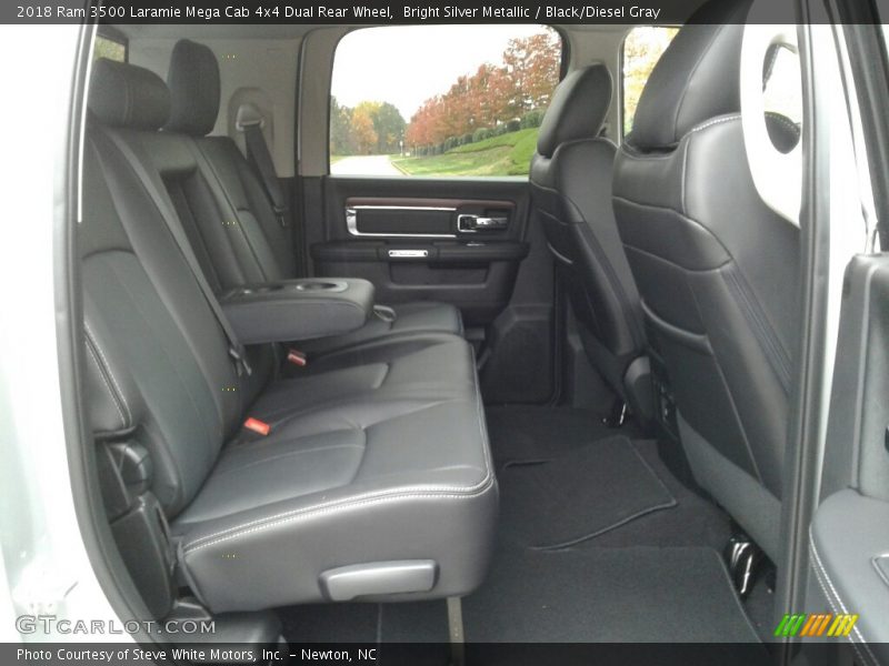 Bright Silver Metallic / Black/Diesel Gray 2018 Ram 3500 Laramie Mega Cab 4x4 Dual Rear Wheel