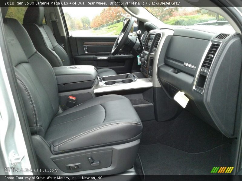 Bright Silver Metallic / Black/Diesel Gray 2018 Ram 3500 Laramie Mega Cab 4x4 Dual Rear Wheel