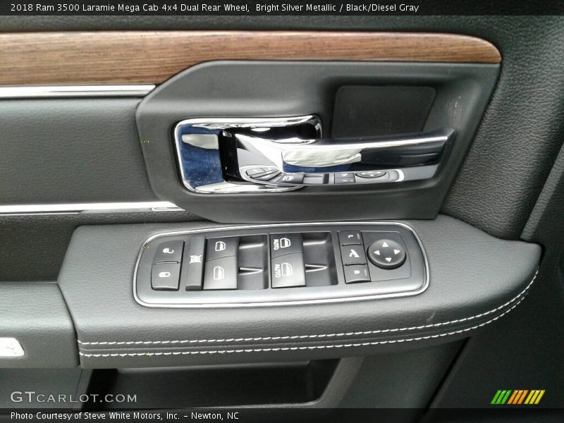 Bright Silver Metallic / Black/Diesel Gray 2018 Ram 3500 Laramie Mega Cab 4x4 Dual Rear Wheel