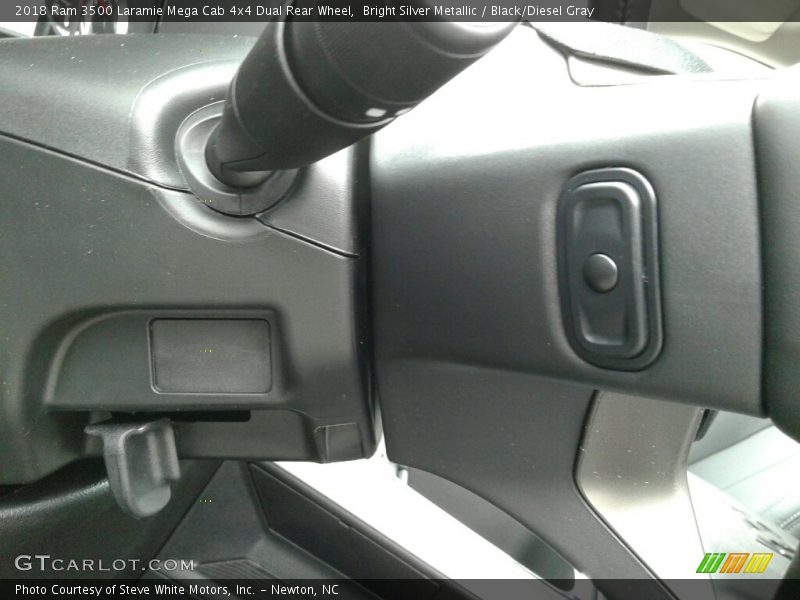 Bright Silver Metallic / Black/Diesel Gray 2018 Ram 3500 Laramie Mega Cab 4x4 Dual Rear Wheel