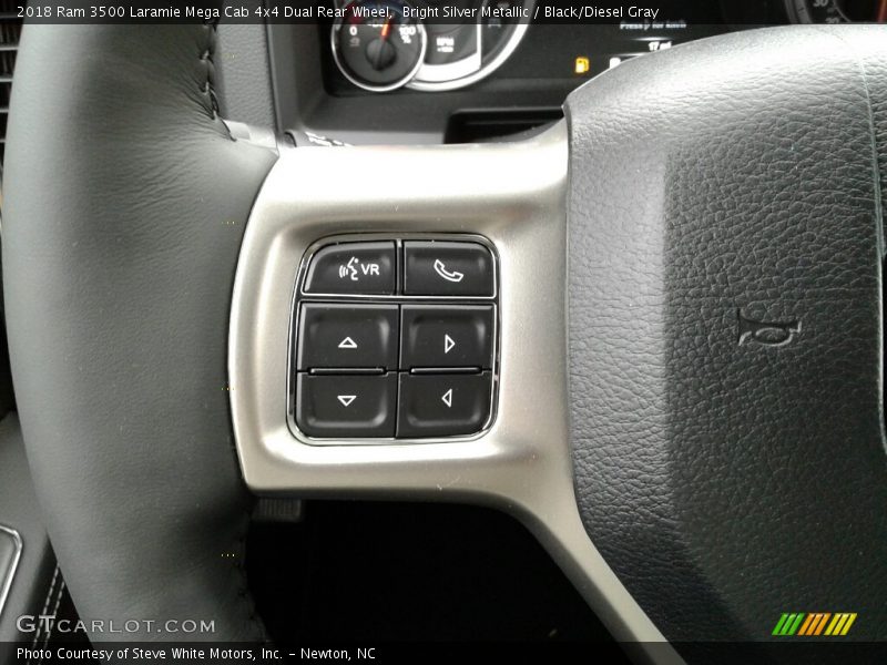 Bright Silver Metallic / Black/Diesel Gray 2018 Ram 3500 Laramie Mega Cab 4x4 Dual Rear Wheel