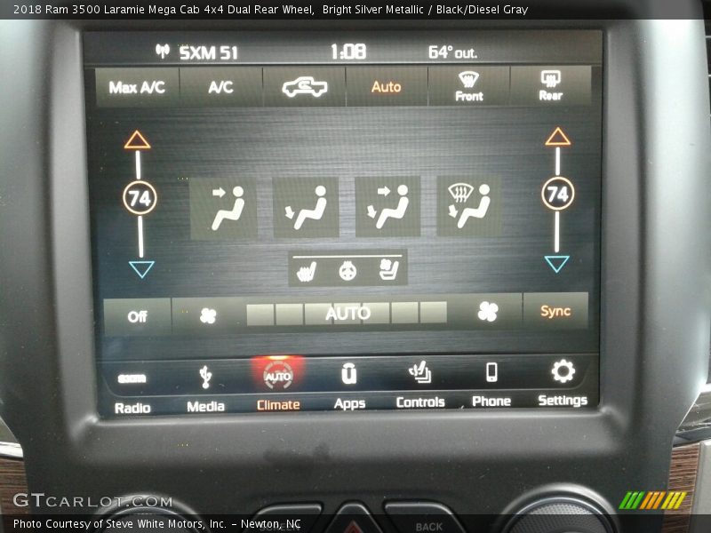 Bright Silver Metallic / Black/Diesel Gray 2018 Ram 3500 Laramie Mega Cab 4x4 Dual Rear Wheel