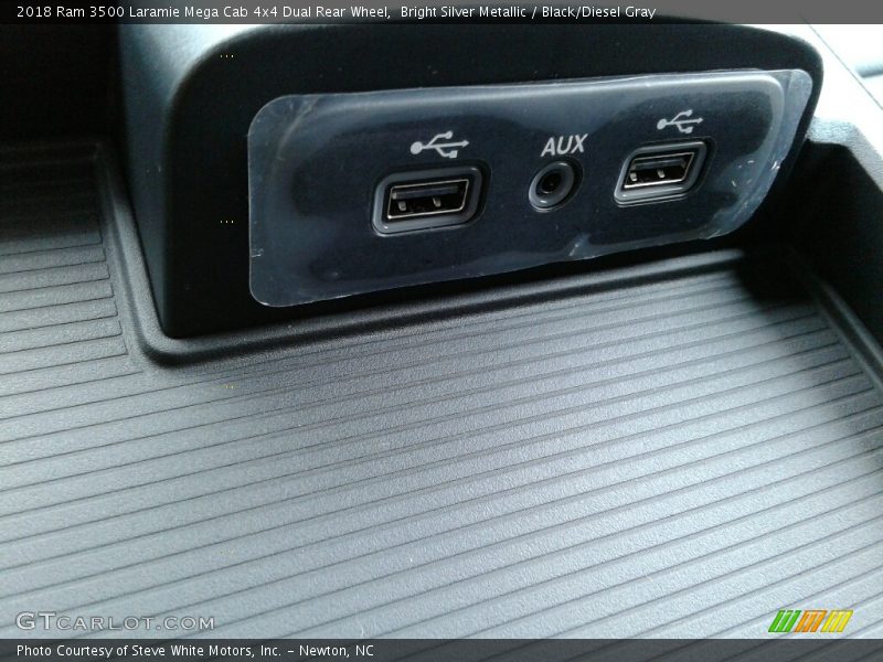 Bright Silver Metallic / Black/Diesel Gray 2018 Ram 3500 Laramie Mega Cab 4x4 Dual Rear Wheel