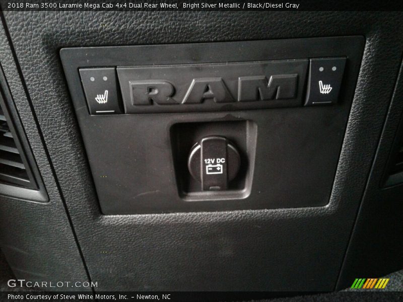 Bright Silver Metallic / Black/Diesel Gray 2018 Ram 3500 Laramie Mega Cab 4x4 Dual Rear Wheel