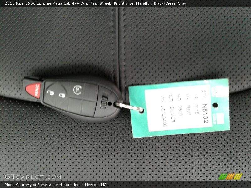 Bright Silver Metallic / Black/Diesel Gray 2018 Ram 3500 Laramie Mega Cab 4x4 Dual Rear Wheel