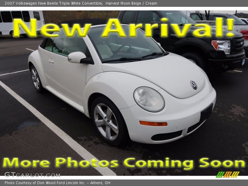 Harvest Moon Beige / Cream 2007 Volkswagen New Beetle Triple White Convertible