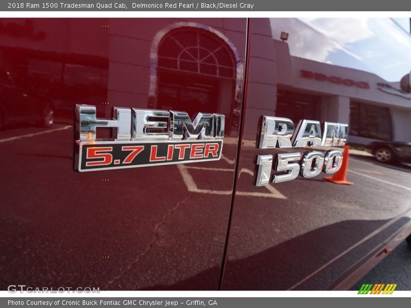 Delmonico Red Pearl / Black/Diesel Gray 2018 Ram 1500 Tradesman Quad Cab