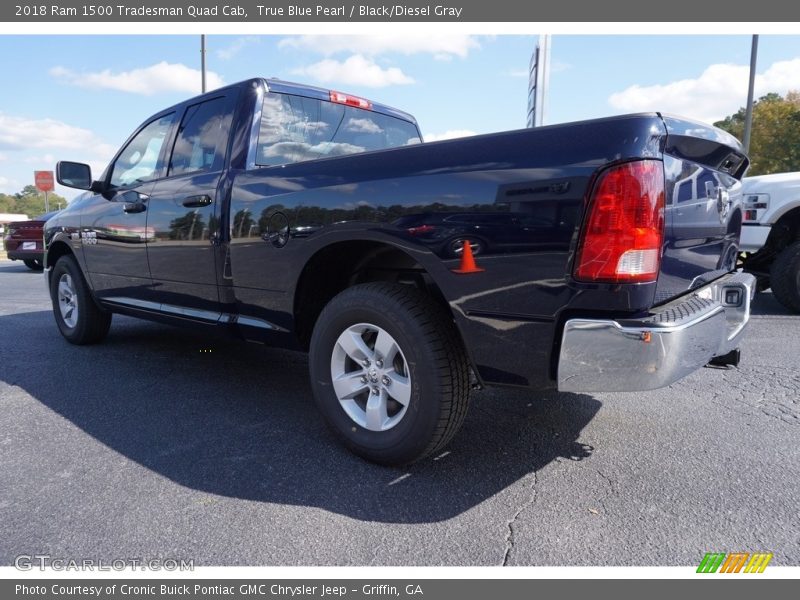 True Blue Pearl / Black/Diesel Gray 2018 Ram 1500 Tradesman Quad Cab