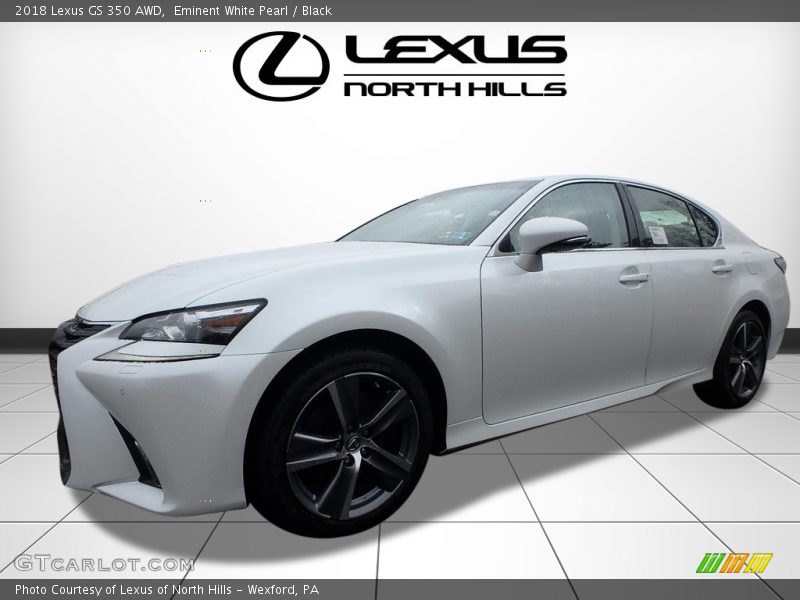 Eminent White Pearl / Black 2018 Lexus GS 350 AWD