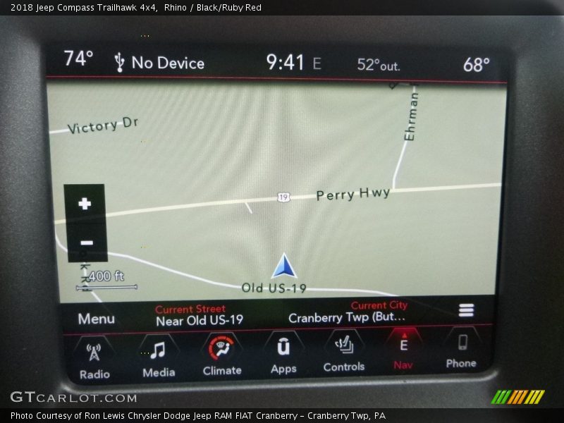 Rhino / Black/Ruby Red 2018 Jeep Compass Trailhawk 4x4