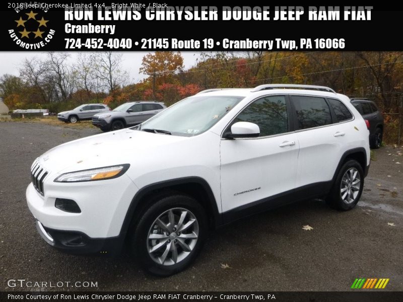 Bright White / Black 2018 Jeep Cherokee Limited 4x4