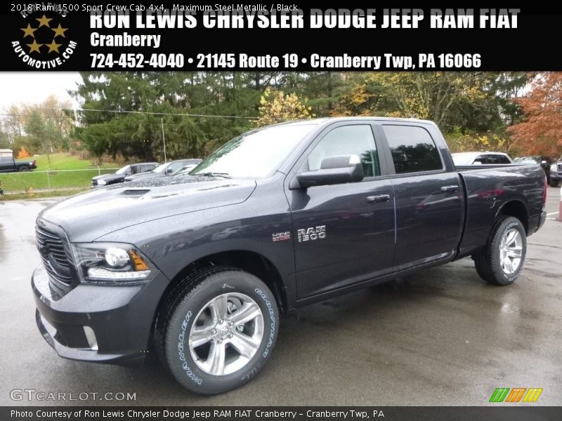 Maximum Steel Metallic / Black 2018 Ram 1500 Sport Crew Cab 4x4