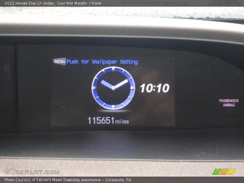 Cool Mist Metallic / Stone 2012 Honda Civic LX Sedan