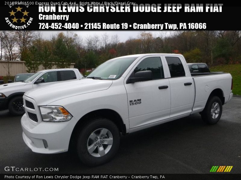 Bright White / Black/Diesel Gray 2018 Ram 1500 Express Quad Cab 4x4