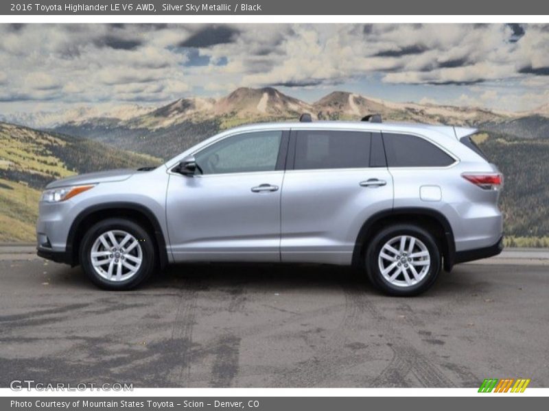 Silver Sky Metallic / Black 2016 Toyota Highlander LE V6 AWD