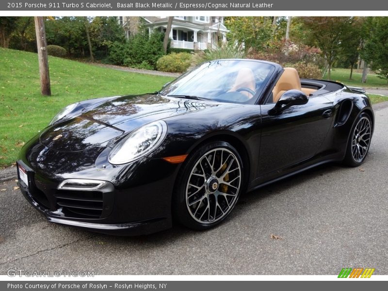 Basalt Black Metallic / Espresso/Cognac Natural Leather 2015 Porsche 911 Turbo S Cabriolet