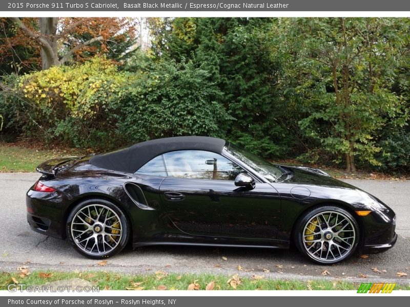 Basalt Black Metallic / Espresso/Cognac Natural Leather 2015 Porsche 911 Turbo S Cabriolet