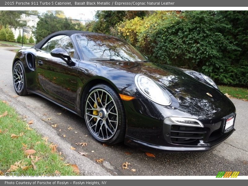 Basalt Black Metallic / Espresso/Cognac Natural Leather 2015 Porsche 911 Turbo S Cabriolet