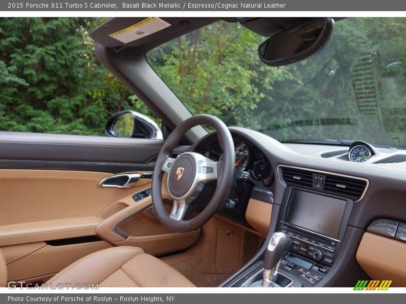 Basalt Black Metallic / Espresso/Cognac Natural Leather 2015 Porsche 911 Turbo S Cabriolet