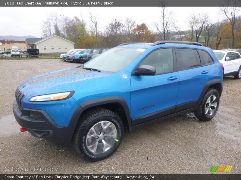 Hydro Blue Pearl / Black 2018 Jeep Cherokee Trailhawk 4x4