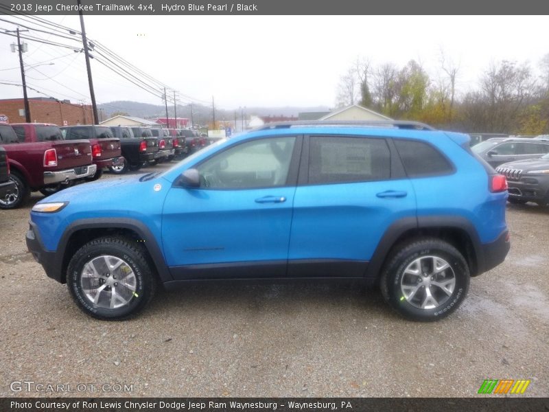 Hydro Blue Pearl / Black 2018 Jeep Cherokee Trailhawk 4x4