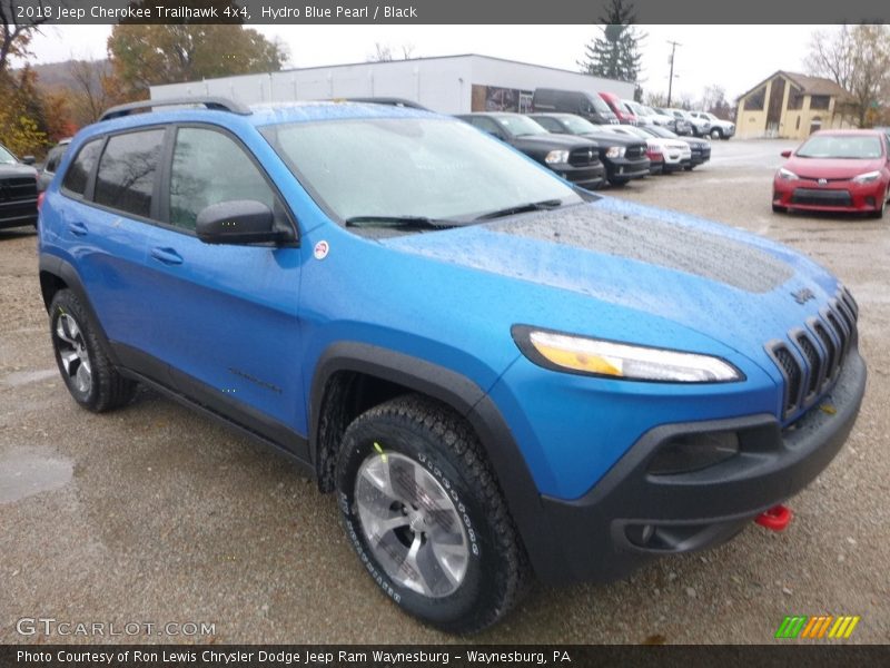 Hydro Blue Pearl / Black 2018 Jeep Cherokee Trailhawk 4x4