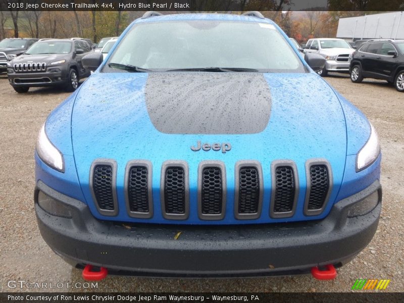 Hydro Blue Pearl / Black 2018 Jeep Cherokee Trailhawk 4x4