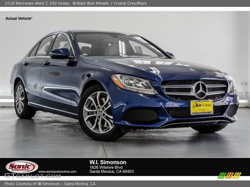 Brilliant Blue Metallic / Crystal Grey/Black 2018 Mercedes-Benz C 300 Sedan