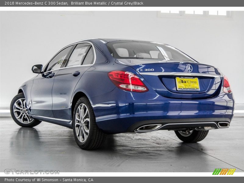 Brilliant Blue Metallic / Crystal Grey/Black 2018 Mercedes-Benz C 300 Sedan