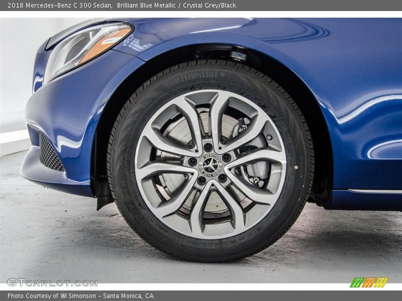 Brilliant Blue Metallic / Crystal Grey/Black 2018 Mercedes-Benz C 300 Sedan