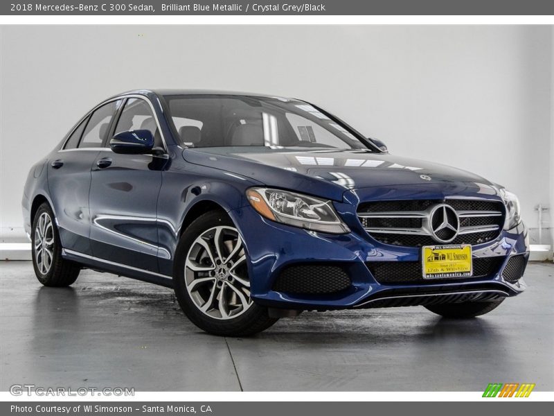 Brilliant Blue Metallic / Crystal Grey/Black 2018 Mercedes-Benz C 300 Sedan