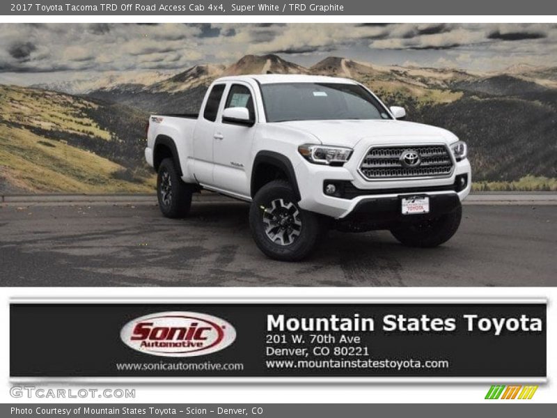 Super White / TRD Graphite 2017 Toyota Tacoma TRD Off Road Access Cab 4x4