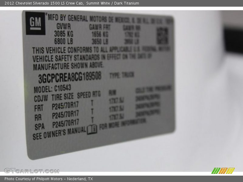 Summit White / Dark Titanium 2012 Chevrolet Silverado 1500 LS Crew Cab