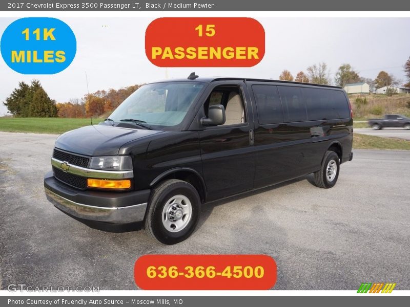 Black / Medium Pewter 2017 Chevrolet Express 3500 Passenger LT