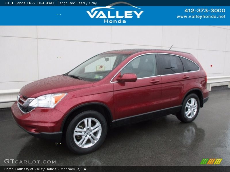 Tango Red Pearl / Gray 2011 Honda CR-V EX-L 4WD
