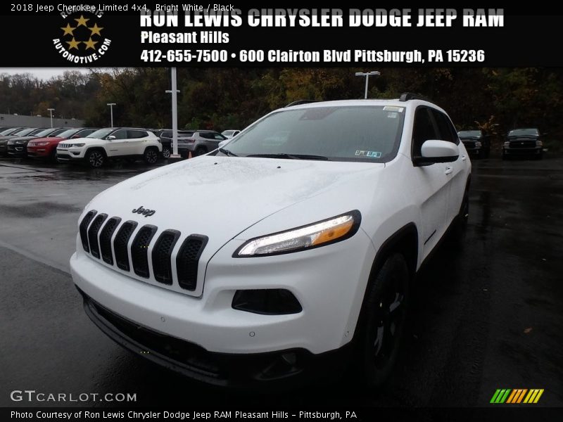 Bright White / Black 2018 Jeep Cherokee Limited 4x4