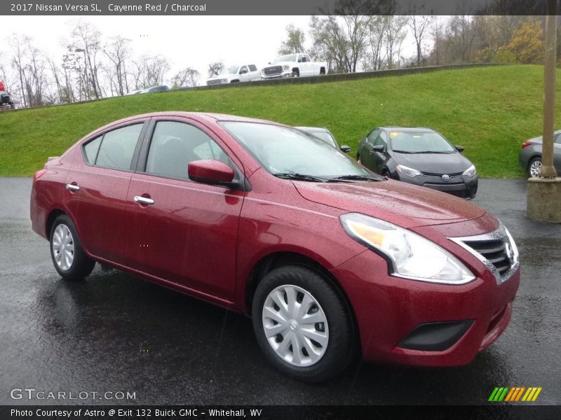 Cayenne Red / Charcoal 2017 Nissan Versa SL