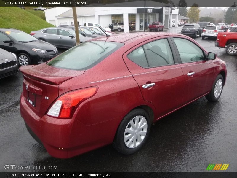 Cayenne Red / Charcoal 2017 Nissan Versa SL