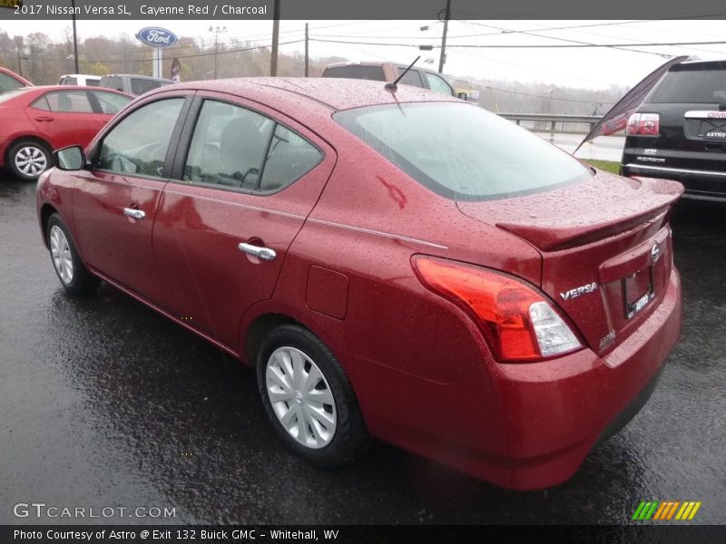 Cayenne Red / Charcoal 2017 Nissan Versa SL