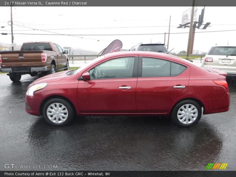 Cayenne Red / Charcoal 2017 Nissan Versa SL