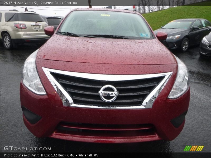 Cayenne Red / Charcoal 2017 Nissan Versa SL