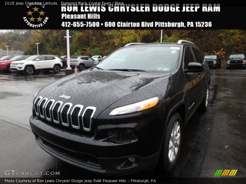 Diamond Black Crystal Pearl / Black 2018 Jeep Cherokee Latitude