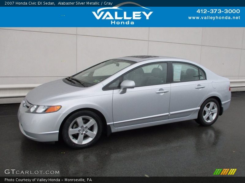 Alabaster Silver Metallic / Gray 2007 Honda Civic EX Sedan
