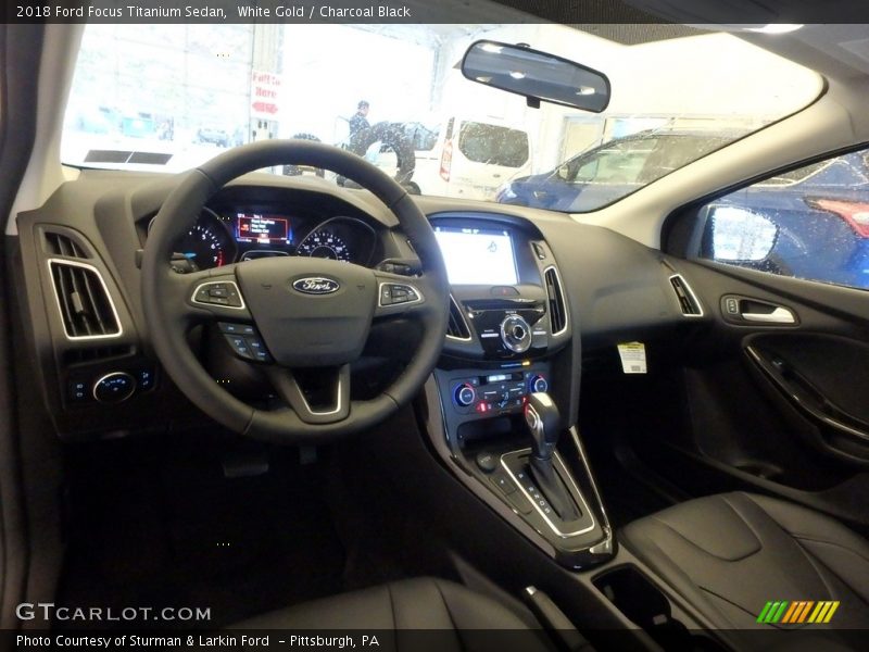 White Gold / Charcoal Black 2018 Ford Focus Titanium Sedan