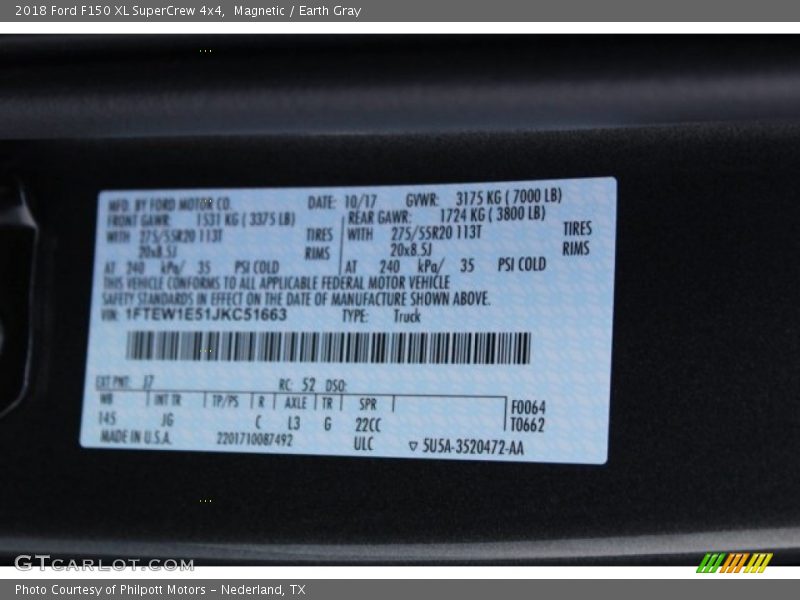 Magnetic / Earth Gray 2018 Ford F150 XL SuperCrew 4x4
