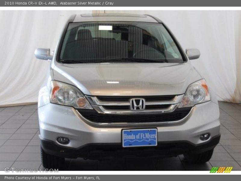Alabaster Silver Metallic / Gray 2010 Honda CR-V EX-L AWD